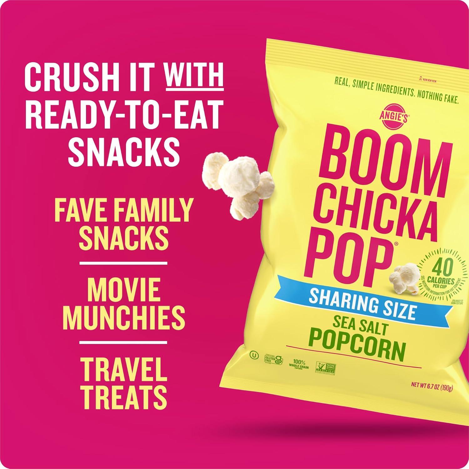 image:imageAngies BOOMCHICKAPOP Sea Salt Popcorn Gluten Free Party Size 67 oz67 Ounce Pack of 4