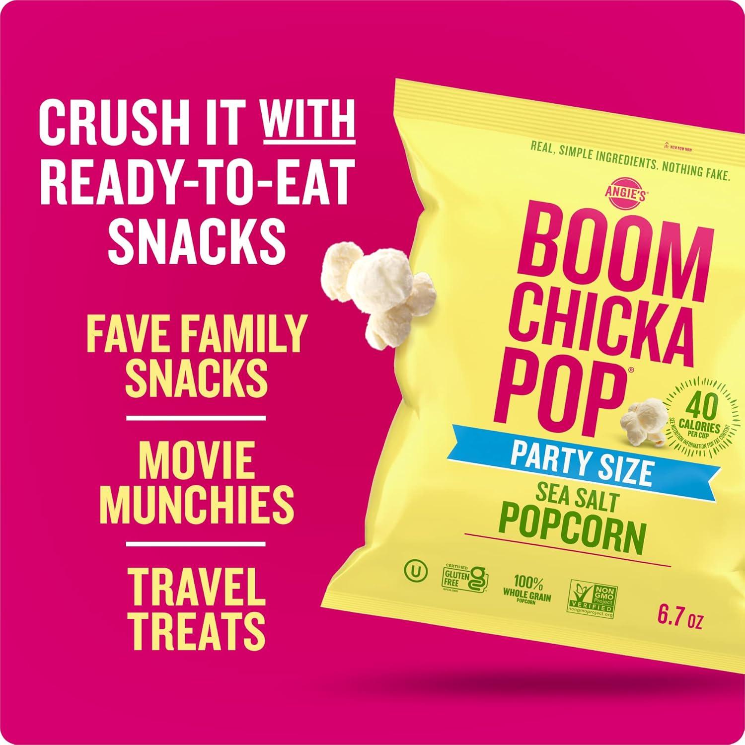 image:imageAngies BOOMCHICKAPOP Sea Salt Popcorn Gluten Free Party Size 67 oz67 Ounce Pack of 5
