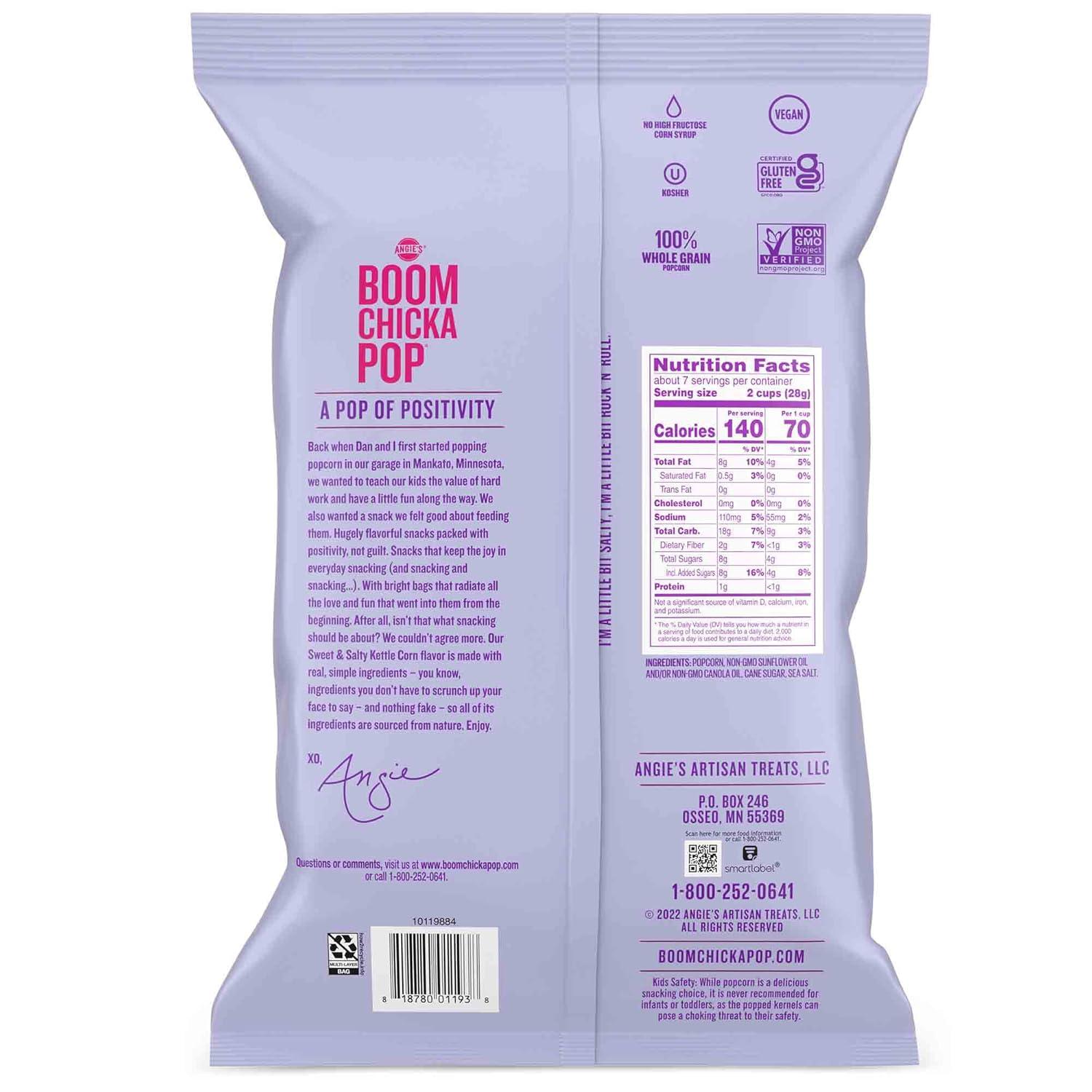 image:imageAngies BOOMCHICKAPOP Sweet and Salty Kettle Corn Popcorn 7 Ounce7 Ounce Pack of 4