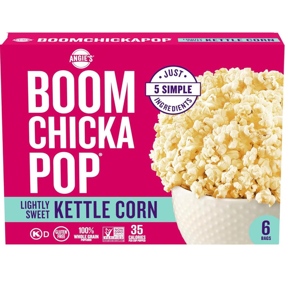 image:imageAngies BOOMCHICKAPOP Sea Salt Microwave Popcorn 329 oz 6Count BagsSweet