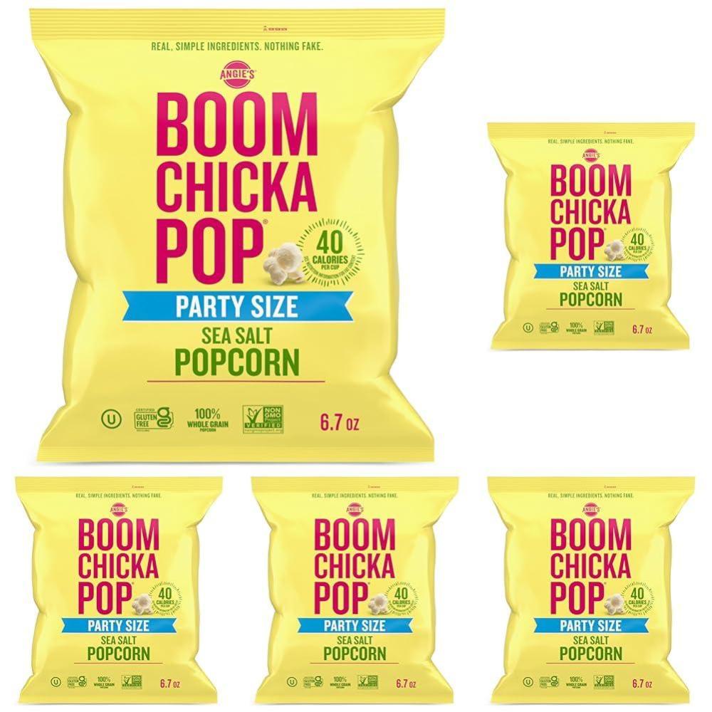 image:imageAngies BOOMCHICKAPOP Sea Salt Popcorn Gluten Free Party Size 67 oz67 Ounce Pack of 5