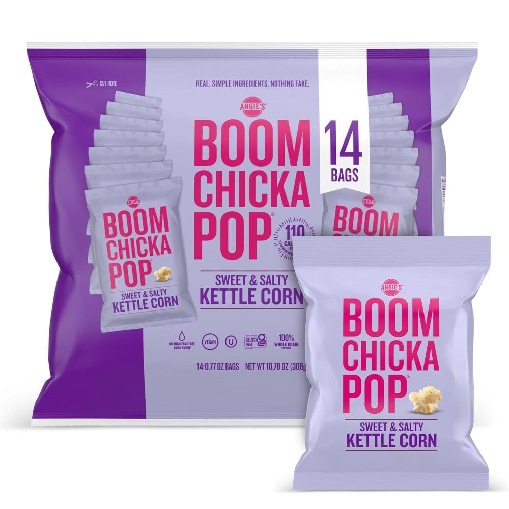 image:imageAngies BOOMCHICKAPOP Sweet amp Salty Kettle Corn Popcorn NonCandy Easter Basket Stuffer 077 oz Individual Bag 14Count067 Ounce Pack of 1