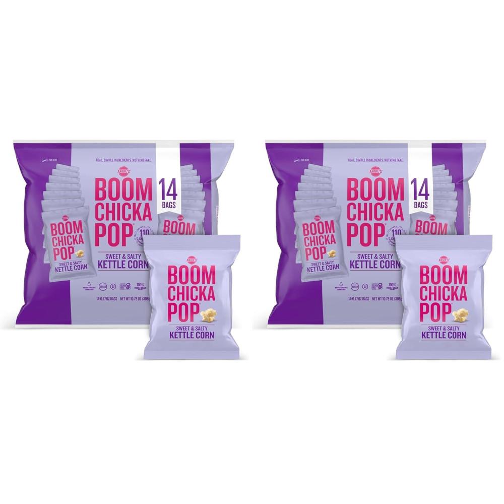 image:imageAngies BOOMCHICKAPOP Sweet amp Salty Kettle Corn Popcorn NonCandy Easter Basket Stuffer 077 oz Individual Bag 14Count067 Ounce Pack of 2