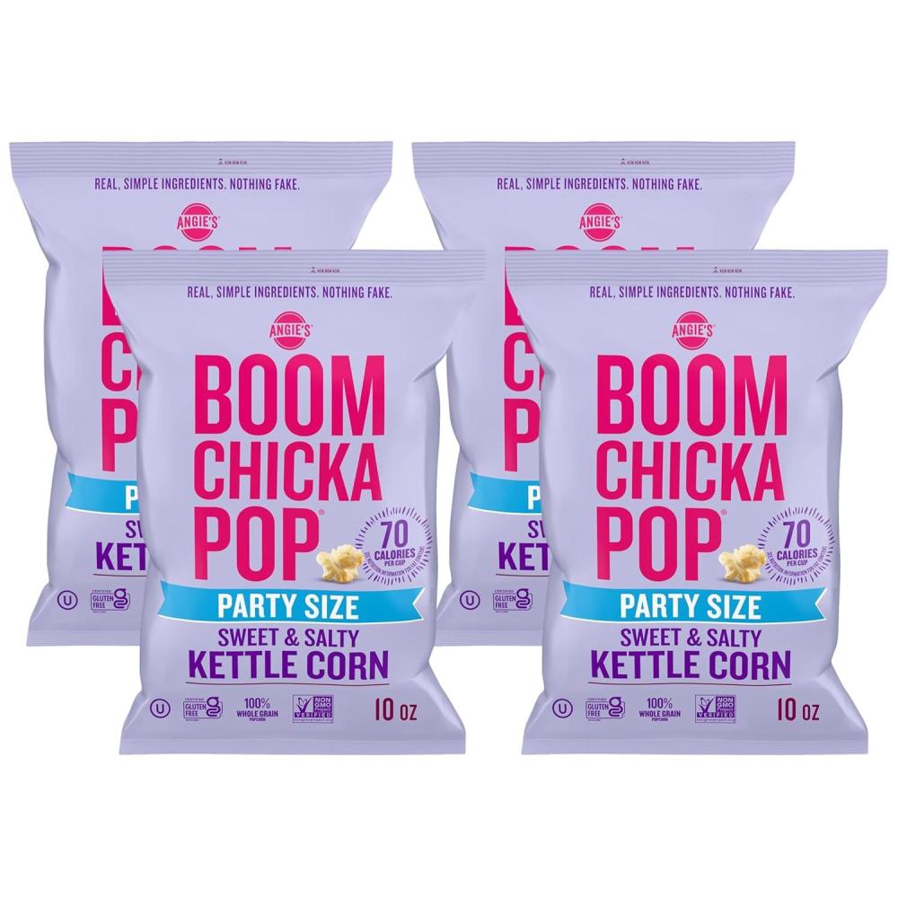image:imageAngies BOOMCHICKAPOP Sweet and Salty Kettle Corn Popcorn Gluten Free Party Size 10 oz10 Ounce Pack of 4