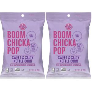 Angie’s BOOMCHICKAPOP Sea Salt Popcorn, 0.6 Ounce Bag, 6 Count (Pack of 4)(Kettle-Corn)