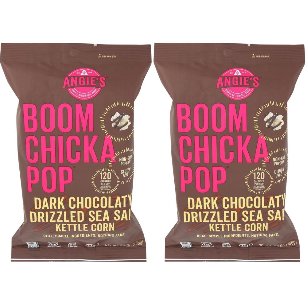 image:imageAngies BOOMCHICKAPOP Dark Chocolaty Drizzled Sea Salt Kettle Corn 55 Ounce Bag55 Ounce Pack of 2