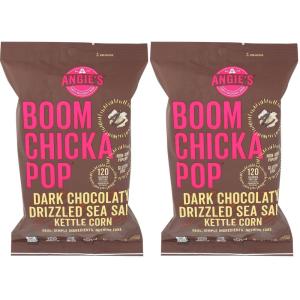 Angie’s BOOMCHICKAPOP Dark Chocolaty Drizzled Sea Salt Kettle Corn, 5.5 Ounce Bag(5.5 Ounce (Pack of 2))